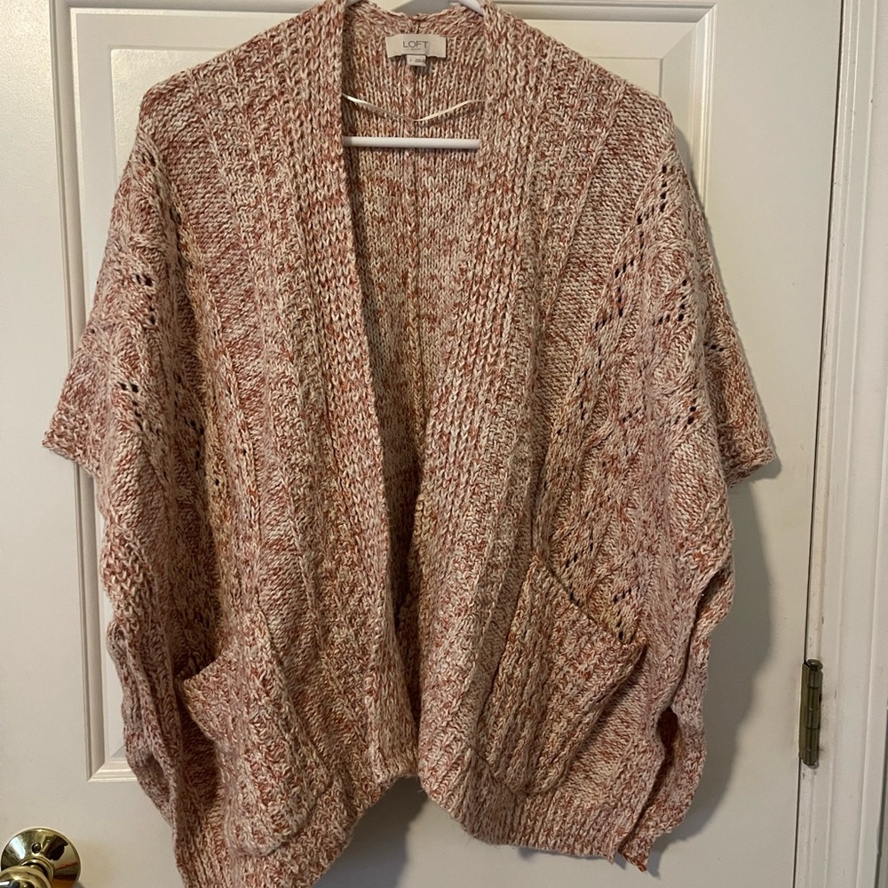 LOFT Women's Marled Pink Cardigan